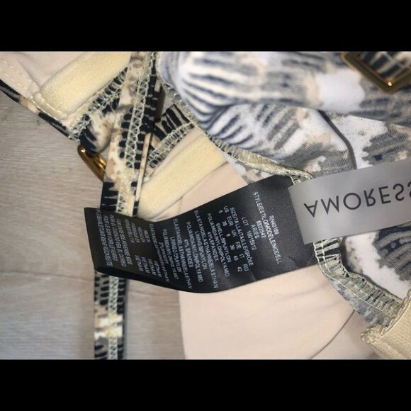 Amoressa Tankini Top Women's Size 6 US/14 US Animal Print Gold Underwire NWOT - Picture 11 of 12